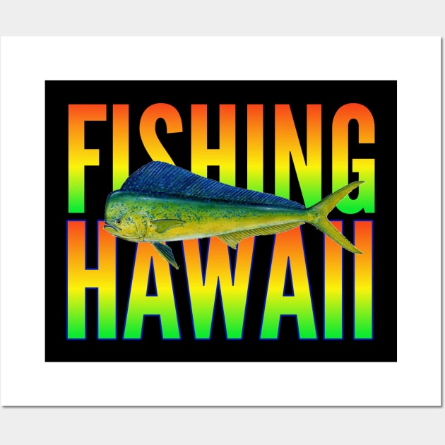 Hawaii fishing t-shirt designs Wall Art by Coreoceanart